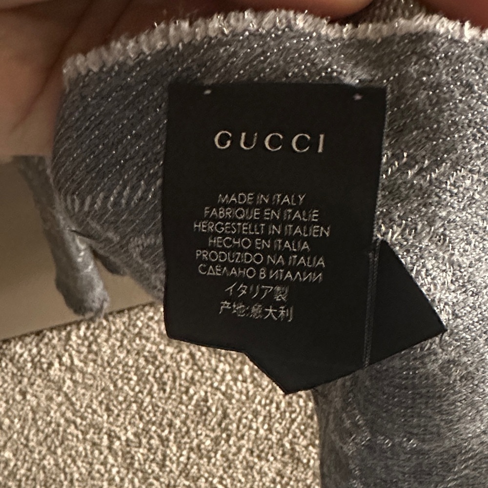 Gucci Charcoal Monogrammed Scarf - Picture 3 of 8